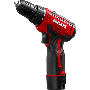 DELIXI ELECTRIC 12V Бездротова літієва батарея Електричний дриль Багатофункціональний побутовий міні-ручний викрутка Подвійна швидкість