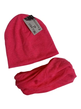 Шапка коралова з шарфом розмір L М&M (214339)