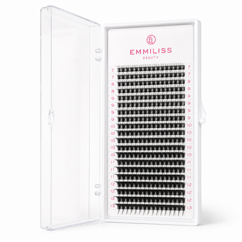 Ресницы Emmiliss черные 21 линий 3D Mix CC 0.07 7-13 мм