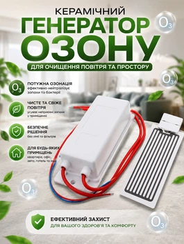 Озонатор воздуха и ионизатор для дома от сети 220 В с керамической пластиной выход озона 10 г настенный и настольный