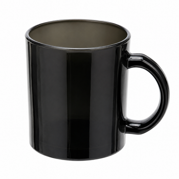 Чашка матова прозора 11 oz Black color change glass mug satin finish