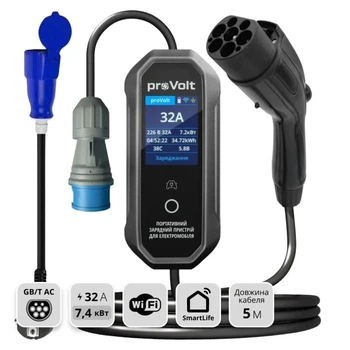 Зарядное устройство для электромобилей из Китая proVolt AC32A WiFi GBT (24667)