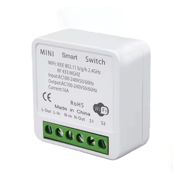 Умное реле Wi-Fi + Bluetooth + RF 433МГц Tuya Smart 16A, дистанционное управление светом и приборами (смартфон, пульт RF 433)