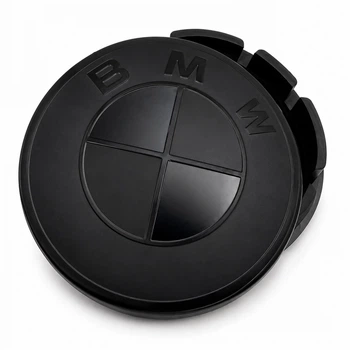 Колпачок на литые диски BMW 56 мм 51 мм БМВ заглушка черная Total Black