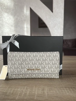 Жіночий гаманець Michael Kors Jet Set Large Logo Trifold Wallet Vanilla
