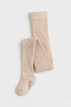 Колготки трикотаж з люрексовою ниткою для дівчинки H&M 0291333-039 098-104 см (2-4 years) бежевий