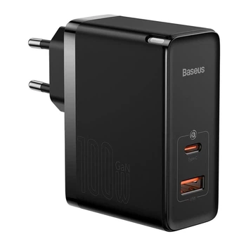 Мережевий зарядний пристрій BASEUS GaN5 Pro Fast Charger 100W 1USB+1Type-C 5A Black