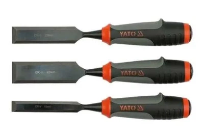 Набор стамесок YATO, полимерные ручки, Cr-V, 3 шт (16–25–32 мм)