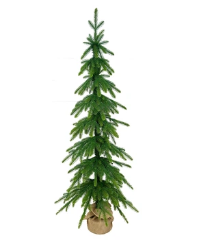 Елка искусственная Forest Elf Green Mix в мешковине, узкая литая 140 см зеленая
