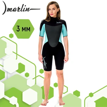 Гідрокостюм жіночий для серфінгу Marlin TROPIC SHORTY LADY 3 мм blue lagoon/black S