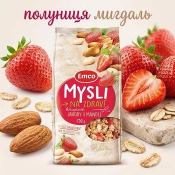 Мюсли Emco Клубника Миндаль 750 г