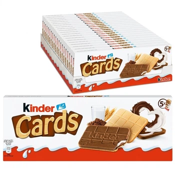 Набір Печиво Kinder Cards 5 упаковок по 2 шт. 128 г х 10 шт з вершково-шоколадною начинкою
