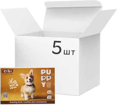 Набор альбомов для рисования ZiBi Cats&Dogs А4 на скобе 20 листов х 5 шт (ZB.1423-22)