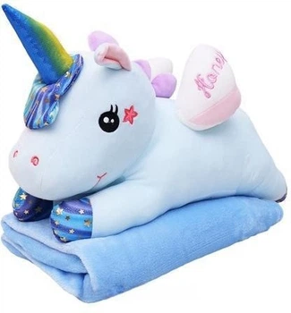 Maskotka LeanToys Jednorożec 55 cm Niebieski 27928 (5905991083504)