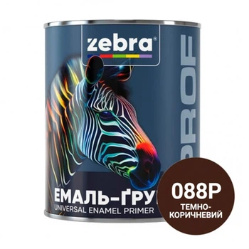 Эмаль-почва Zebra PROF 1188 088P темно-коричневая 0,25 кг