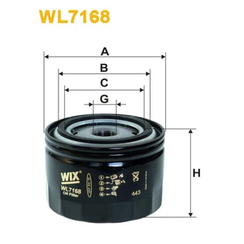 Фільтр оливи WIX FILTERS ВАЗ 2108-2170, 1118 низький (WL7168)