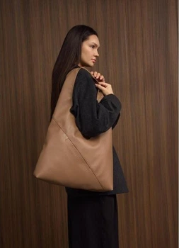 Жіноча сумка Sambag HOBO M кавова з екокожі стильна жіноча hobo-сумка 51921