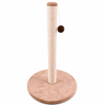 Когтеточка столбец на круглой подставке 50*38 см Пухнастик оливковая (хлопковая лента)