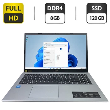 Ультрабук Acer Aspire 1 A115-32 / 15.6" (1920x1080) TN / Intel Celeron N4500 (2 ядра по 1.1 - 2.8 GHz) / 8 GB DDR4 / 120 GB SSD / Intel UHD Graphics / WebCam / Коробка б/в