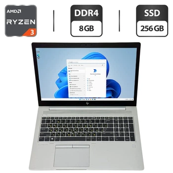 Ноутбук HP EliteBook 755 G5 / 15.6" (1920x1080) IPS / AMD Ryzen 3 Pro 2300U (4 ядра по 2.0 - 3.4 GHz) / 8 GB DDR4 / 256 GB SSD / AMD Radeon Vega 6 Graphics / WebCam / Windows 11 Pro б/в