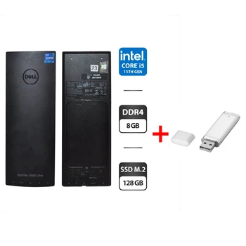 Неттоп Dell OptiPlex 3090 Ultra USFF / Intel Core i5-1145G7 (4 (8) ядра по 4.4 GHz) / 8 GB DDR4 / 128 GB SSD M.2 / Intel Iris Xe Graphics / Wi-Fi / Bluetooth / Windows 11 Pro б/у + Подарок Флеш память USB 32 GB