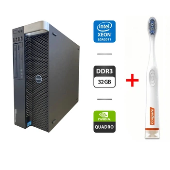 Рабочая станция Dell Precision T3600 Tower / Intel Xeon E5-2690 (8 (16) ядер по 2.9 - 3.8 GHz) / 32 GB DDR3 / 128 GB SSD + 500 GB HDD / nVidia Quadro K620, 2 GB GDDR3, 128-bit / DVD-ROM б/у + Подарок Умная зубная щетка Colgate Connect M1 / Bluetooth