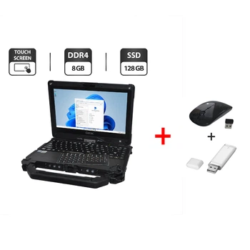 Захищений нетбук-трансформер Getac V110 G4 / 11.6" (1366x768) IPS Touch / Intel Core i7-7500U (2 (4) ядра по 2.7 - 3.5 GHz) / 8 GB DDR4 / 128 GB SSD / Intel HD Graphics 620 / WebCam / Стілус / Windows 11 Pro / Два АКБ б/в + Подарунок Миша та флешка