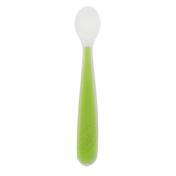 Ложка силиконовая Chicco, 6м+, 1 шт., цвет зеленый (06828.52)