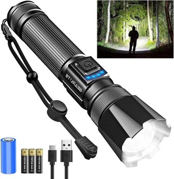 Аккумуляторный фонарь SR5000 Super Bright, 5 режимов, USB-C, с кейсом и дополнительным маячком - Б/У