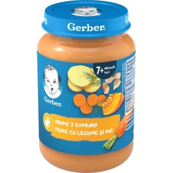 Детское пюре Gerber Овощи с курицей с 7 месяцев 190 г (1227384)