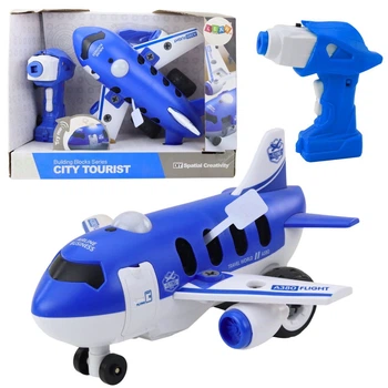 Інтерактивний конструктор-літак 2 в 1 LEAN Toys на радіокеруванні з електричним шуруповертом та звуком (22996) (5905991053453)