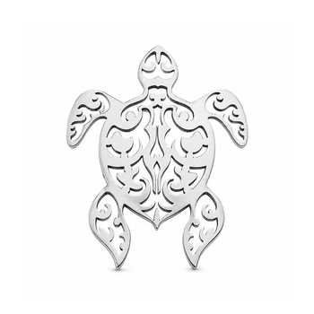 Брошь из стали BROCHE бижутерия Море Черепаха серебристая BRSF115437