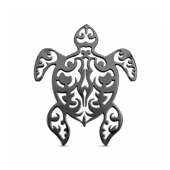 Брошь из стали BROCHE бижутерия Море Черепаха чёрная BRSF115439