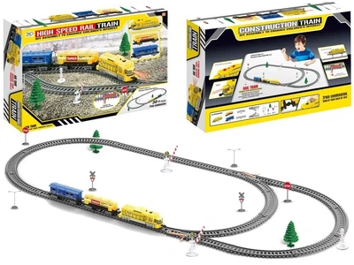 Електрична залізниця LEAN Toys інтерактивний потяг із двома швидкостями руху світлом дорожніми аксесуарами та треком 3 м (11103) (5905214974138)