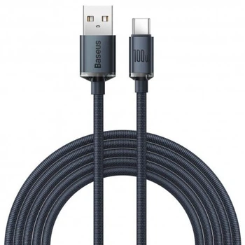 Кабель Baseus Crystal Shine Series Fast Charging Type-C 100W 2m Black (CAJY000501)