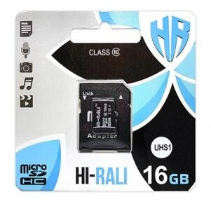 Карта памяти microSDHC (UHS-1) HI-RALI 16GB class 10 (с адаптером)