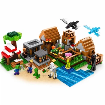 Сборный конструктор Mineworld 8002 Minecraft «Деревня с драконами», набор 938 деталей