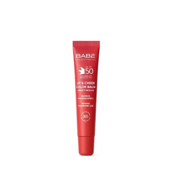 Бальзам-тинт для губ и щек с гиалуроновой кислотой и пептидами spf 50 babe laboratorios RED 20 мл