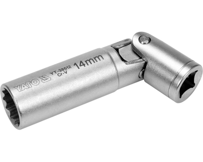 Головка 3/8" свічна магнітна YATO 14 мм 12-гранна шарнірна YT-38512