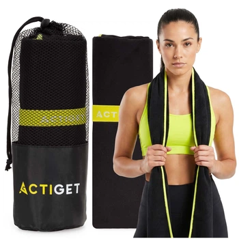 Полотенце спортивное Actiget 180 x 100 см из микрофибры ACT0189 Black
