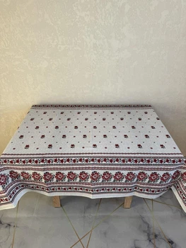 Скатерть хлопок 110х150 и полотенца 4 шт 35х70 Светло-серый (П4К-Al-nabir-lyon-0065)