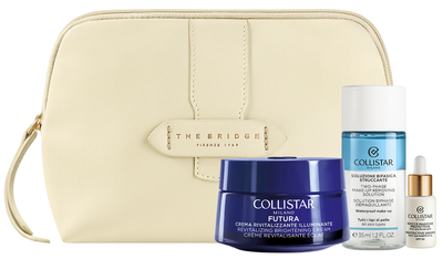 Zestaw do pielęgnacji twarzy Collistar Futura Krem do twarzy rewitalizujący 50 ml + Płyn do demakijażu 35 ml + Przeciwstarzeniowe ochronne serum do twarzy Gocce Magiche Spf 50 5 ml + Kosmetyczka (8015150009522)