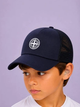 Дитяча кепка із сіткою - вишивка Stone Island 53-55 см. Темно-синій
