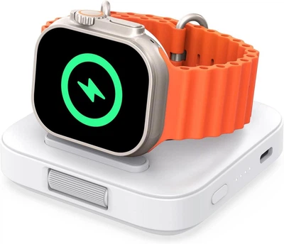 Портативная беспроводная зарядка для Apple Watch SwanScout 1800 mAh - Power Bank для часов с функцией подставки, белый - Б/У
