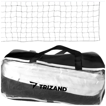Игровая сетка 9,5×1 м для волейбола бадминтона тенниса черная TRIZAND HE0283