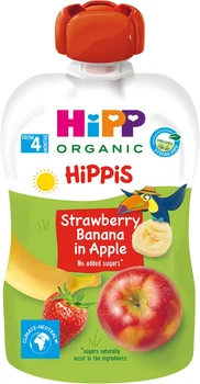 Фруктовое пюре HiPP Яблоко-Клубника-Банан с 4 месяцев 100 г (9062300133759)