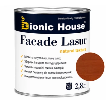 Фарба для дерева FACADE LASUR Bionic-House 2,8л Каштан