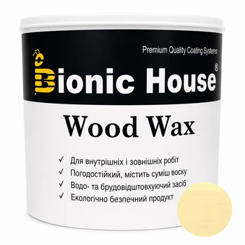Фарба для дерева WOOD WAX Bionic-House — з ефектом воску, захист від вологи та УФ 10 л Слонова кістка