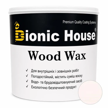 Фарба для дерева WOOD WAX Bionic-House — з ефектом воску, захист від вологи та УФ 2,5л Білий