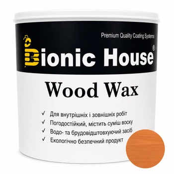 Фарба для дерева WOOD WAX Bionic-House — з ефектом воску, захист від вологи та УФ 0,8л Мигдаль А112